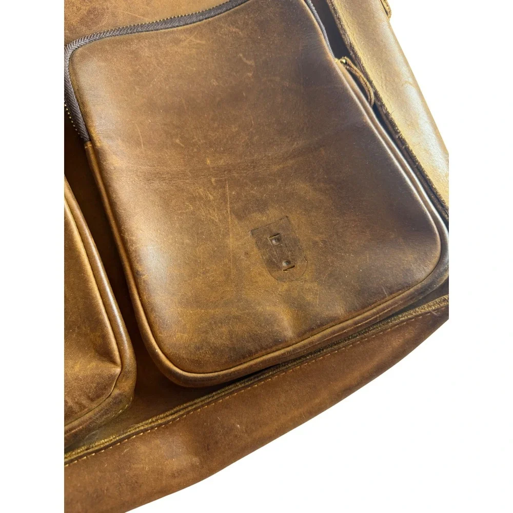 Distressed Brown Leather Messenger Bag Laptop Satchel Briefcase Crossbody Rugged